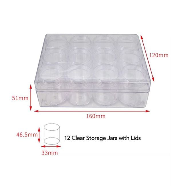 Plastic Container Oraginser With 12 Storage Jars