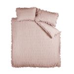CATHERINE LANSFIELD SINGLE DUVET COVER Seersucker Frill Pink