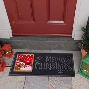 Reindeer Rubber Pin Christmas Doormat 40cm x 70cm