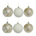 Gold Glitter Luxury Christmas Bauble Set 6 Pack