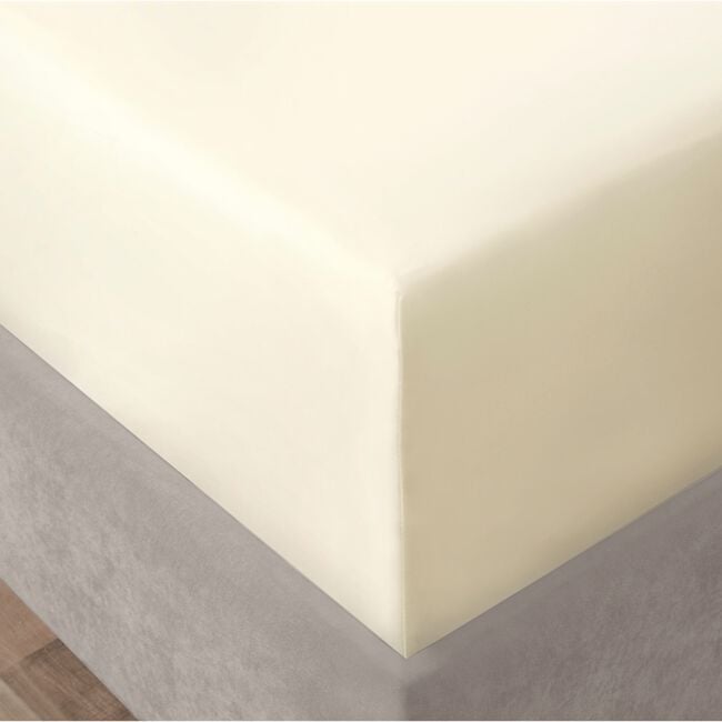 SINGLE FITTED SHEET 400 Threadcount Cotton Cream
