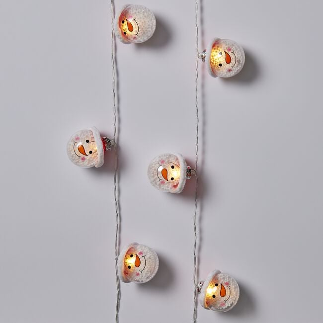 10 Snowman LED String Lights