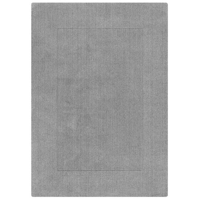 TEXTURED WOOL BORDER GREY MARL 160x230cm Rug