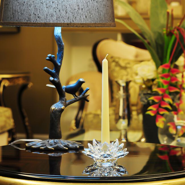 Cashel Living Crystal Lotus Flower Candle Holder