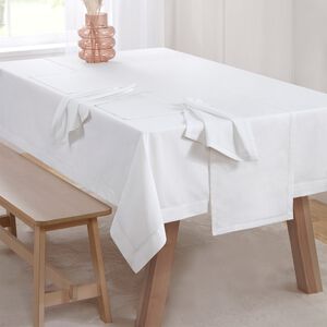 Dobby Stitch White Table Cloth 160x183cm
