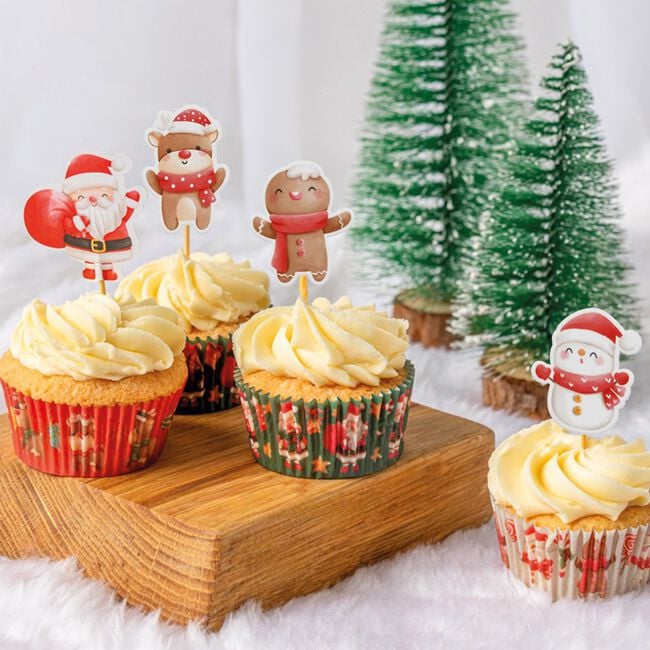 Santa & Friends 12 Cupcake Toppers