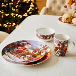 Christmas Santa Comes to the Village Large Plate