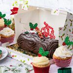 Holly Glitter 12 Cupcake Toppers 