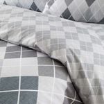 KING DUVET COVER Brushed Cotton Argyle