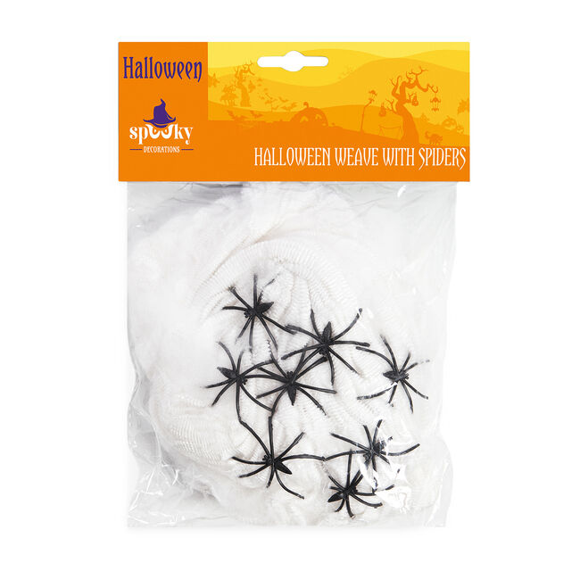 Halloween Glow in the Dark Spider Web with Spiders