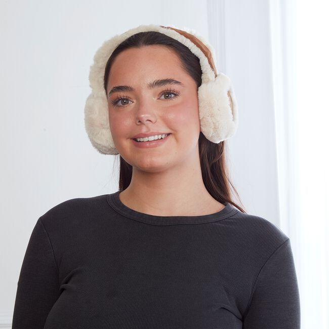 FAUX FUR Ear Muffs Natural 