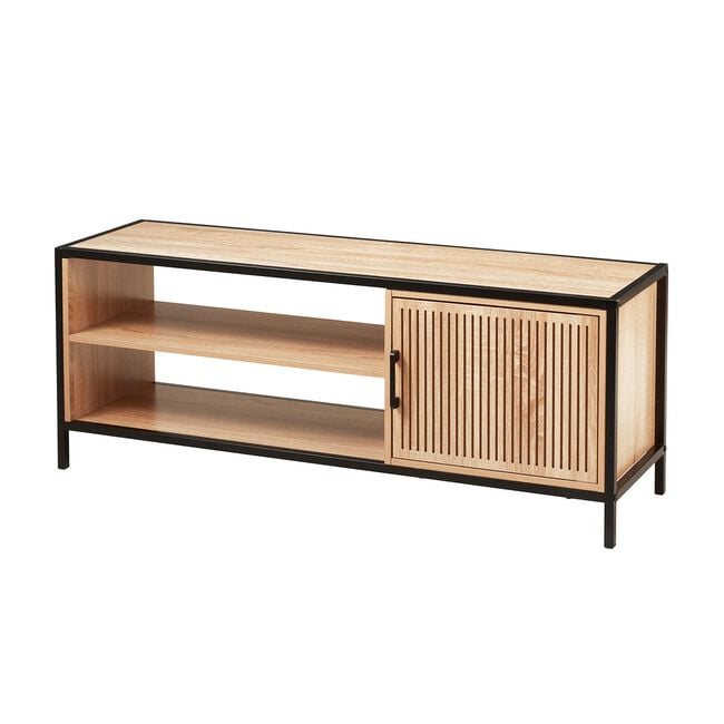 TV Cabinet with Black Metal Frame