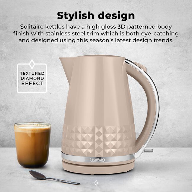 TOWER SOLITAIRE BEIGE 1.5L Kettle