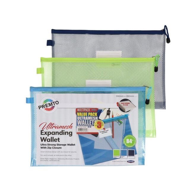Premto Ultramesh Document Wallet Folder - 3 Pack