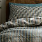 DOUBLE DUVET COVER Appletree Micro Check Olive/Natural