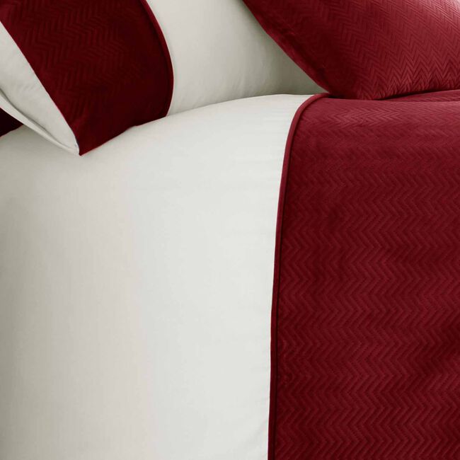 SINGLE DUVET COVER Ribeiro Velvet Red