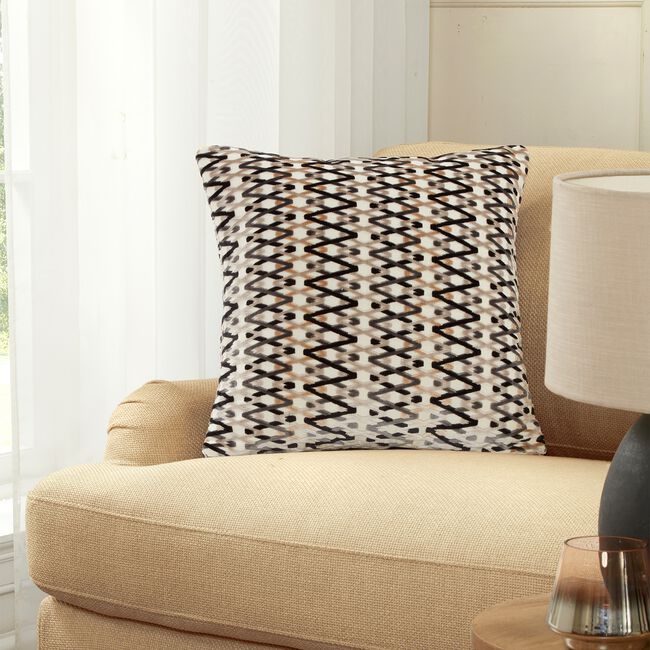 Links Cut Velvet Cushion 45cm x 45cm - Natural