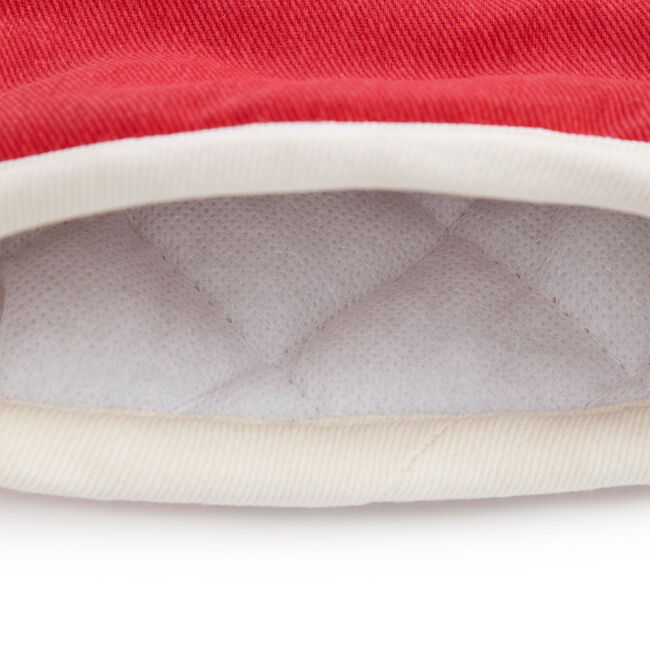 Two Tone Single Oven Glove - Red/Cream
