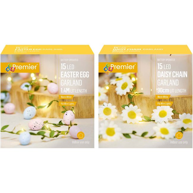 Daisy Chain & Easter Egg Garlands - 15 LED