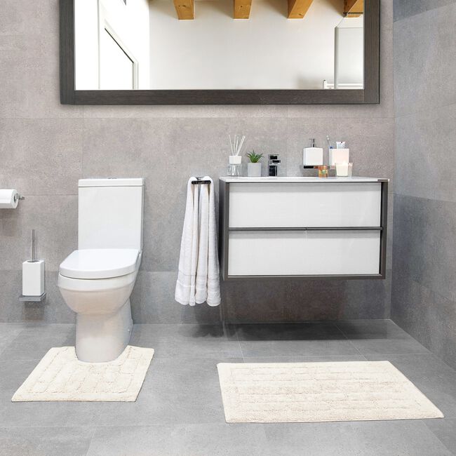 COTTON BRICK CREAM 50x50 Pedestal Mat