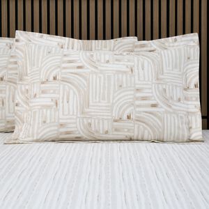 Olivia Linear Oxford Pillowcase Pair - Natural