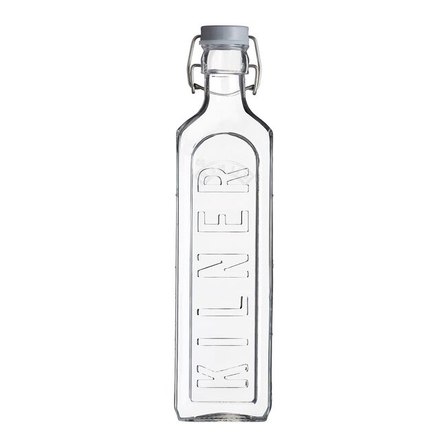 KILNER SQUARE WIDE MOUTH 1L Cliptop Bottle 