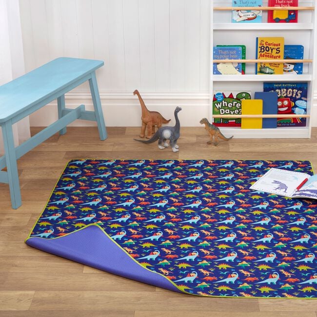 Baby Splash Mat Dino Land Mat 130cm x 130cm - Blue