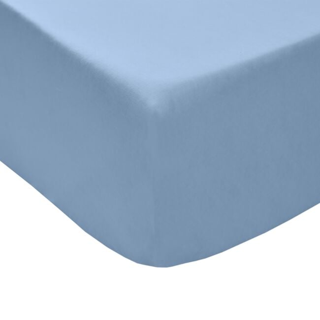 SUPER KING FITTED SHEET Luxury Percale Airforce Blue 12D
