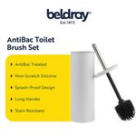 BELDRAY WHITE ROUND TOILET BRUSH With Silicone Head 
