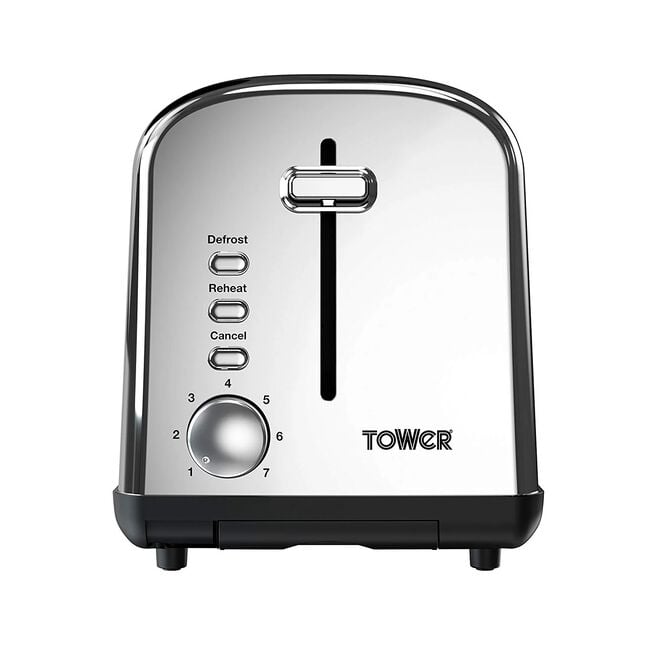 Tower Infinity 2 Slice Stainless Steel Toaster