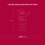 1.2M Inflatable Santa with Gift Sack