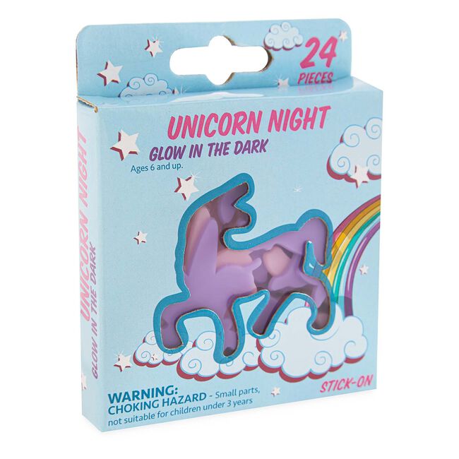 Glow In The Dark Unicorn Stick-Ons