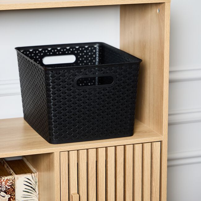 Geometric Storage Basket 19L - Black