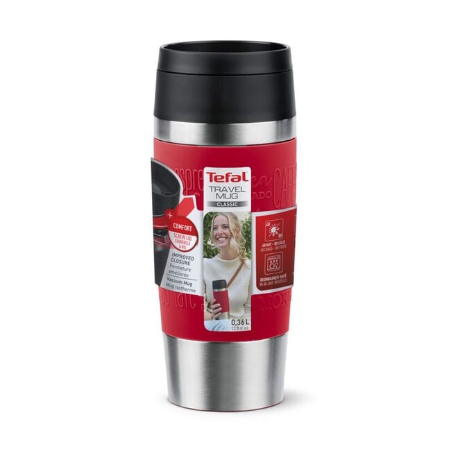 TEFAL CLASSIC DARK RED 360ml Travel Mug