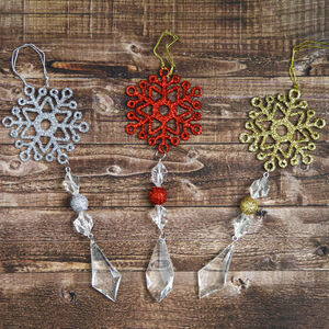 Glitter Snowflake With Jewel Tree Decoration