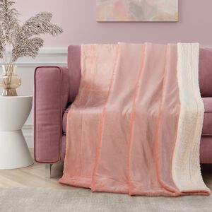 NICOLE DAY MINK SHERPA DUSTY PINK 130x170cm Throw