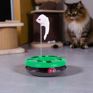 Jingle Ball Chase With Mouse Cat Toy - Assorted
