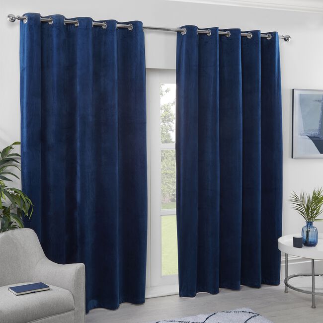 TRIANGLE STITCH NAVY 66X54 Curtain