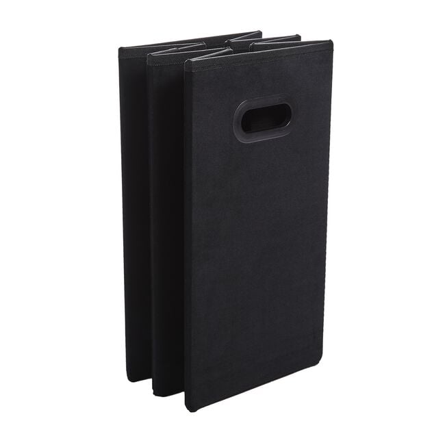 FOLDING SLIM BLACK STORAGE Ottoman