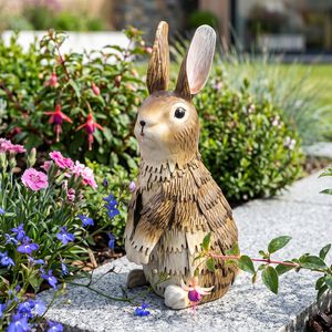 Metal Rabbit Standing Garden Ornament