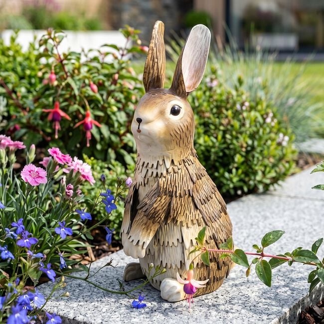 Metal Rabbit Standing Garden Ornament