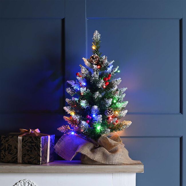60cm Pre Lit Berry & Pinecone Christmas Tree
