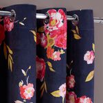 VELVET FLORAL NAVY 66x90 Curtain