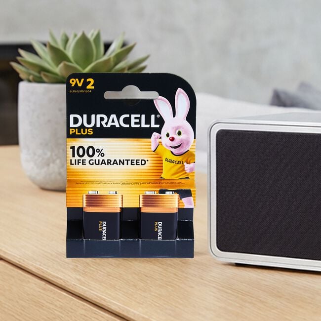 Duracell Plus 9V Batteries 2 Pack