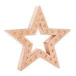 Set Of 2 Light Up Christmas Wooden Stars