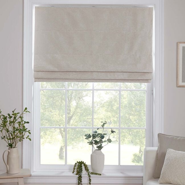 BLACKOUT & THERMAL TEXTURED NATURAL 90X140cm Roman Blind