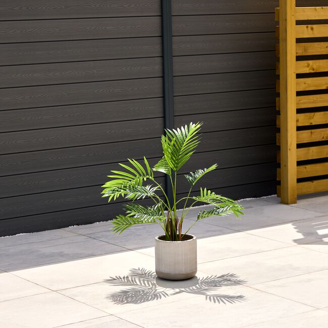 PETRA Small Grey Stone Effect Pot
