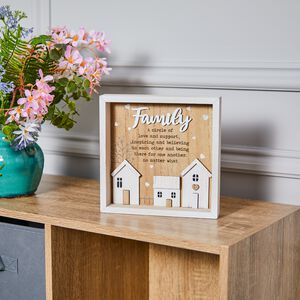 Family Wooden Square Framed Plaque