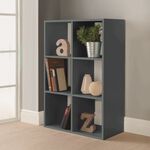 Rubix Shelf Organiser 6 Cube - Grey