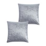 Velvet Crush Cushion Cover 2 Pack 45x45cm - Silver